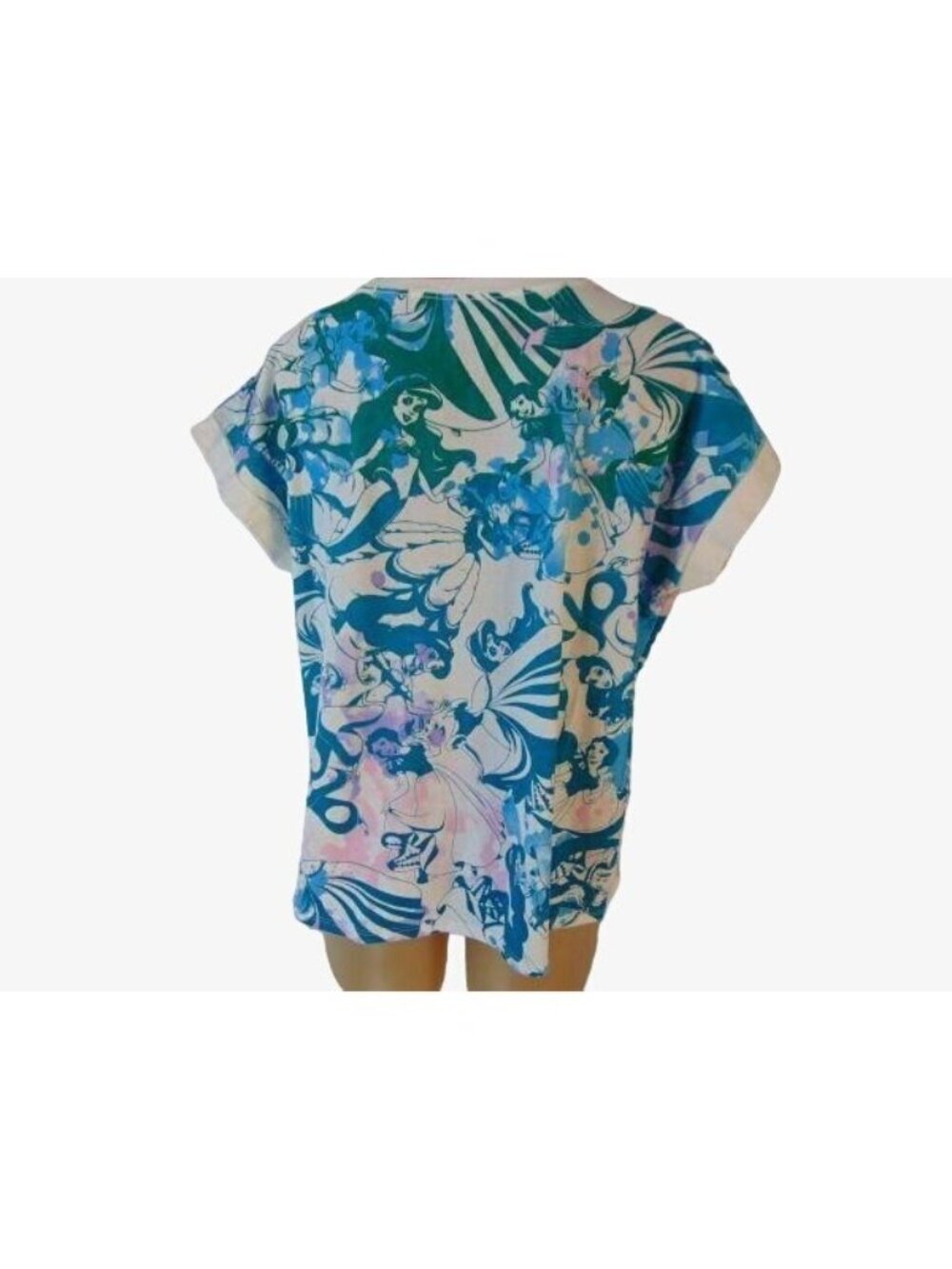 Disney Store Womens Splatter Princess Print Light Sweatshirt Knit Top XL Organic - Picture 4 of 8